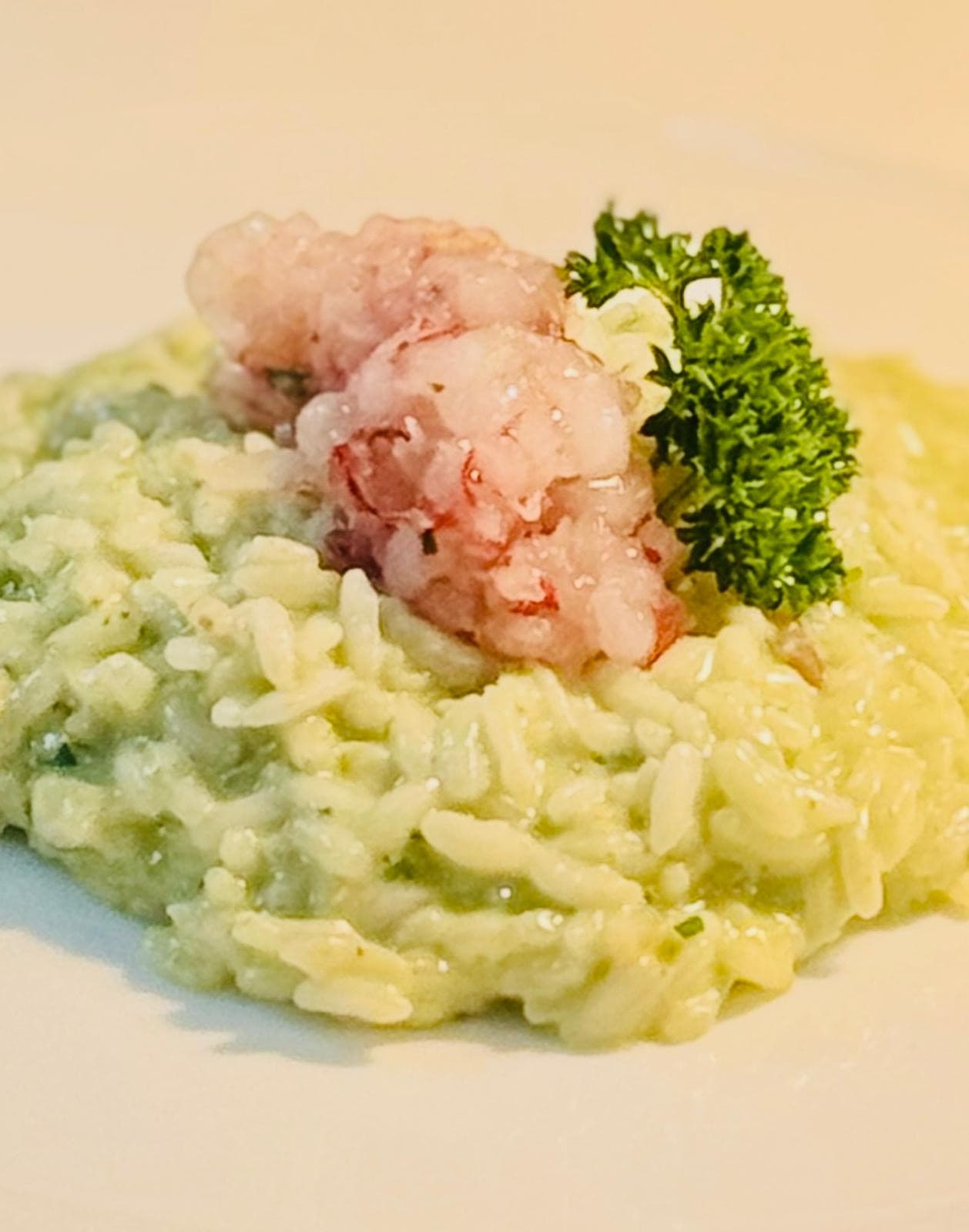 Risotto al lime con crudo di gambero di Mazara